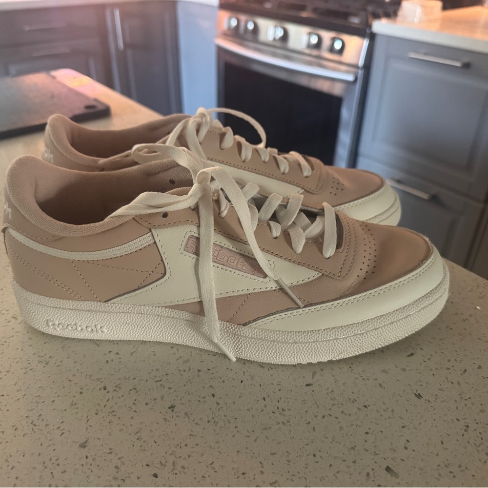 Reebok Tan and White Casual Sneakers